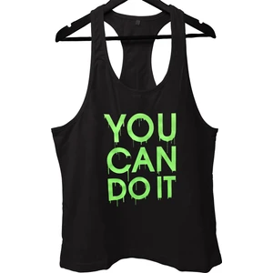 Top Glory Fitness Gym Tank Top Siyah Renkli Sporcu Atleti Yüksek Pamuklu Rahat Kesim