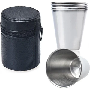 Çelik Shot Bardak (4ADET + Çanta)