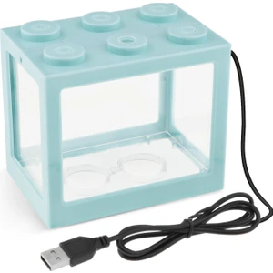 Mini Tank LED Işık Temizle Süs Akvaryum Ofis Masaüstü Dekor Mavi(Yurt Dışından)