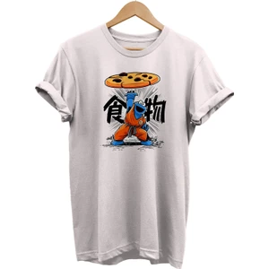 Kurabiye Canavarı Baskılı %100 Pamuk Oversize T-Shirt Büyük Beden Tişört