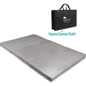 Baby'ness Katlanır Bebek Yatağı Çantalı Taşınabilir Oyun Parkı Yatağı Sıvı Geçirmez Leke Tutmaz