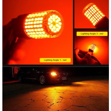 93 Tek Duy LED PR21W 1156 BA15S Düz Tırnak 144 Ledli Kırmızı Fiyatı
