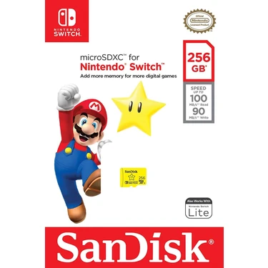 Sandisk 256GB Nintendo Switch Lisanslı Hafıza Kartı Mario Edition 256