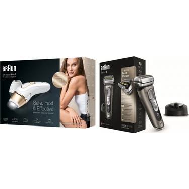 Braun Silk Expert Pro 5 PL5124 Yeni Nesil Ipl Cihazı 400.000 Atım +Braun Series 9 9325S Islak ve