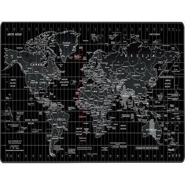 SGE TEKNOLOJİ Dünya 32X24 cm Speed Mousepad Kaymaz Taban Dikişli Oyuncu Gaming Mouse