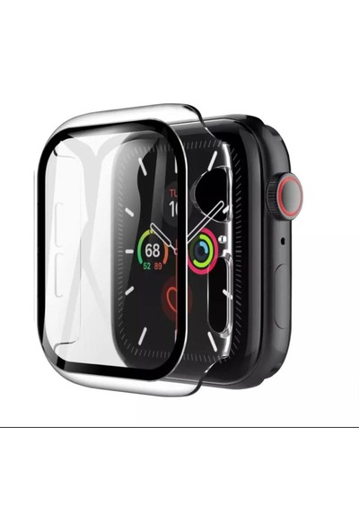 Abk Fashion Apple Watch 6 42 mm Uyumlu Ekran Koruyucu Kasa Koruma Full Body Gard Tüm Gövde Koruyucu Tam Koruma Siyah