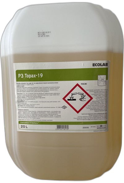 Ecolab Topax 19 - Ağır Kir ve Yağ Çözücü Köpük Temizleme Ürünü 20L (24KG)