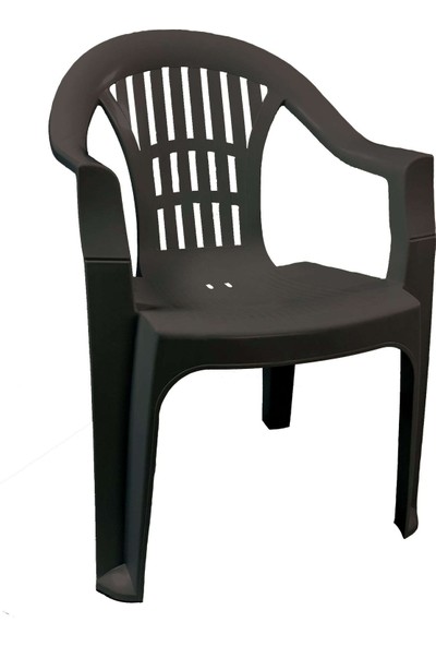 Romanoset Flora Kollu Kahverengi Plastik Sandalye 6 Lı Set