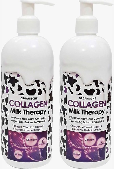 Organische Collagen Milk Therapy Kolejen Saç Sütü 400 Ml. 2 Adet