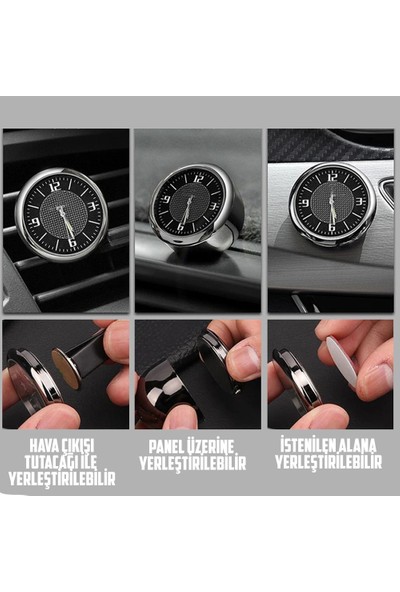 TeknoClub Araç İçi Mercedes Retro Saat Havalandırma + Torpido Uyumlu Özel Retro Saat