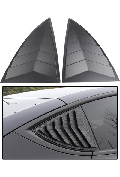 Rivero Blesiya 2 Adet Arka Pencere Tesla Model Y Yedek Parçaları Için Üçgen Sticker Çıkartmaları Mat Siyah (Yurt dışından)