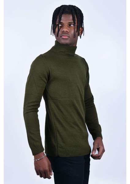 Kocmen Erkek Boğazlı Kazak K1248 - Haki fiyatları