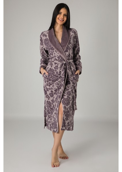 Ipliği Boyalı Bambu Cotton Bayan Sabahlık