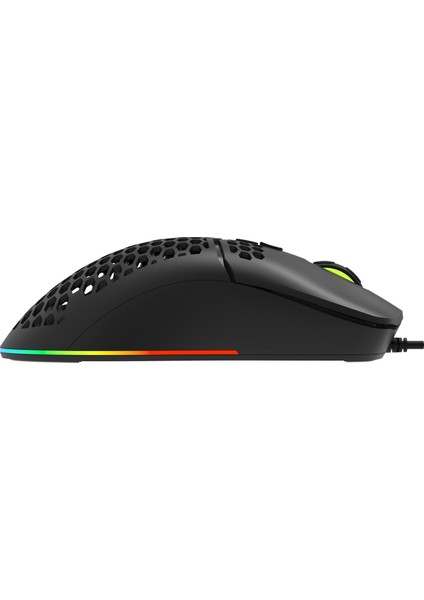 M700BU Rgb 67G Ultra Hafif Kablolu Oyuncu PMW3389 Sensörlü 16000 Dpı Mouse Siyah