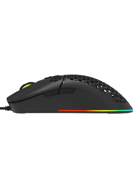 M700BU Rgb 67G Ultra Hafif Kablolu Oyuncu PMW3389 Sensörlü 16000 Dpı Mouse Siyah