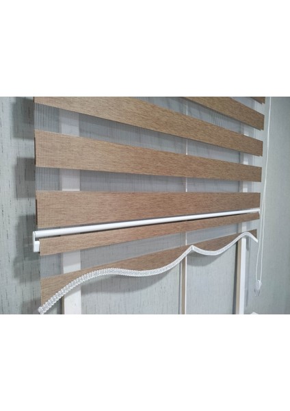 Dilimli Soft Bamboo Kahverengi Zebra Perde modelleri