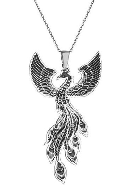 Unisex 925 Ayar Gümüş Anka Kuşu Model Kolye