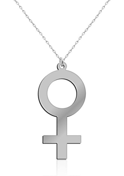 Kadın Sembolü 925 Ayar Gümüş Kolye