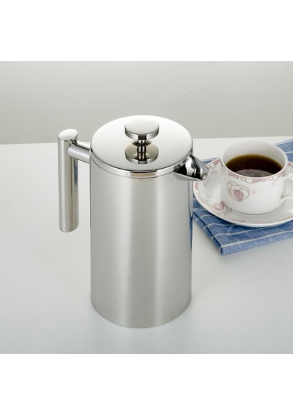 Kahve Makinesi Fransız Basın Paslanmaz Çelik Espresso Kahve Makinesi Sıcak Tutun Çift Duvar Çay Makinesi Pot Çay Su Isıtıcısı Süzgeç İle | Kahve Kapları (Yurt Dışından)