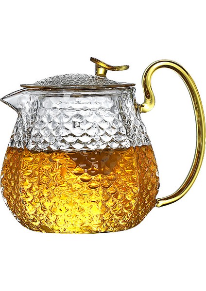 Yüksek Borosilikat Cam Çaydanlık Ev Yüksek Sıcaklık Direnci Çekiç Desen Demlik Kung Fu Çay Seti Filtre Kabarcık Çaydanlık | Çaydanlıklar (Yurt Dışından)