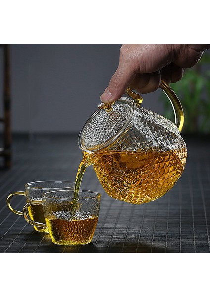 Yüksek Borosilikat Cam Çaydanlık Ev Yüksek Sıcaklık Direnci Çekiç Desen Demlik Kung Fu Çay Seti Filtre Kabarcık Çaydanlık | Çaydanlıklar (Yurt Dışından) fiyatları