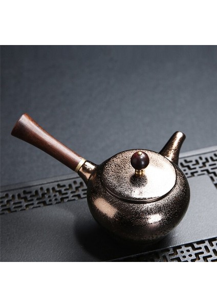 Stoneware Ahşap Saplı Yan Demlik Çin Antika Ev Çay Makinesi Tianmu Sır Kung Fu Çay Seti Seramik Tek Pot Seti | Çaydanlıklar (Yurt Dışından)