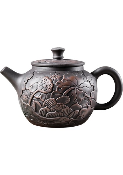 Yixing Mor Kil Çaydanlık El Boyalı Antika Kabartma Lotus Çaydanlık Büyük Kapasiteli Ev Çaydanlık Kungfu Çay Bardağı Seti | Çaydanlıklar (Yurt Dışından)