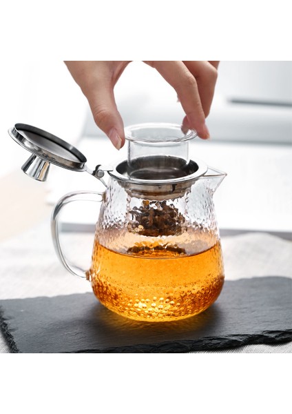 Cam Çay Pot Isıya Dayanıklı Yüksek Kaliteli Cam İle Çay Demlik Filtre Çekiç Su Isıtıcısı Kahve Sürahi Ofis Ev Cam Çay Seti Için | Çaydanlıklar (630Ml) (Yurt Dışından)