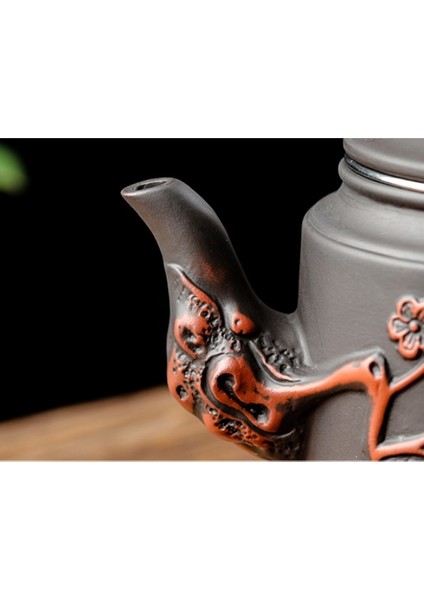 Yixing Zisha Pot Paslanmaz Çelik Süzgeç Çaydanlık Kupası Su Isıtıcısı Set Ev 550Ml Çay Makinesi | Çaydanlıklar (Siyah Antika (550Ml Çaydanlık 1Filter) (Yurt Dışından)