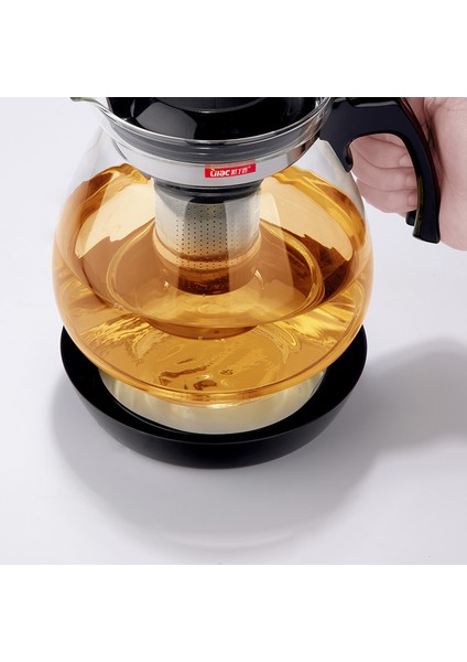 Büyük Kapasiteli Temizle Borosilikat Cam Çaydanlık Paslanmaz Çelik İle Demlik Puer Su Isıtıcısı Isıtmalı Konteyner Kahve Çaydanlık Maker | Çaydanlıklar (2300Mlc165) (Yurt Dışından)