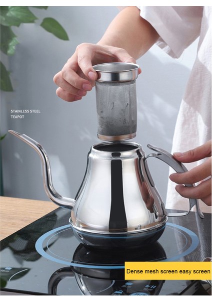 Gooseneck Su Isıtıcısı Paslanmaz Çelik Çay Potu Çay Süzgeci İle Demlik Otel Cezve Indüksiyon Ocak Su Isıtıcısı Teaware Setleri | Çaydanlıklar (Gümüş-1.2L) (Yurt Dışından) modelleri
