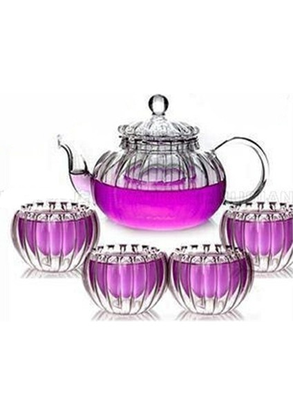 600 Ml Kabak Stil Dayanıklı Cam Çaydanlık Filtre El Yapımı Isıya Dayanıklı Çaydanlık Kungfu Çiçek Çay Kahve (Yurt Dışından)
