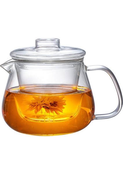 Cam Çay Demlik Çay Potu Isıya Dayanıklı Çin Kung Fu Çay Seti Puer Su Isıtıcısı Kahve Cam Maker Ofis Çaydanlık | Çaydanlıklar (500ML)