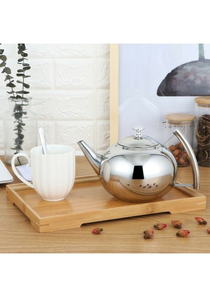 Büyük Kapasiteli Paslanmaz Çelik Çaydanlık Konteyner Kahve Potu Kettle Filtre Restoran Konteyner Home Hotel Cafe Bar Çaydanlık | Çaydanlıklar (1.5L) (Yurt Dışından)