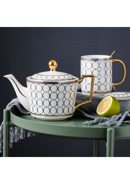 Avrupa Noble Kemik Çin Kahve Çaydanlık Çay Seti 730 Ml Lüks Seramik Çay Potu Çiçek Çay Seti Puer Su Isıtıcısı Ofis Ev Aracı Drinkware | Çaydanlıklar (A) (Yurt Dışından)