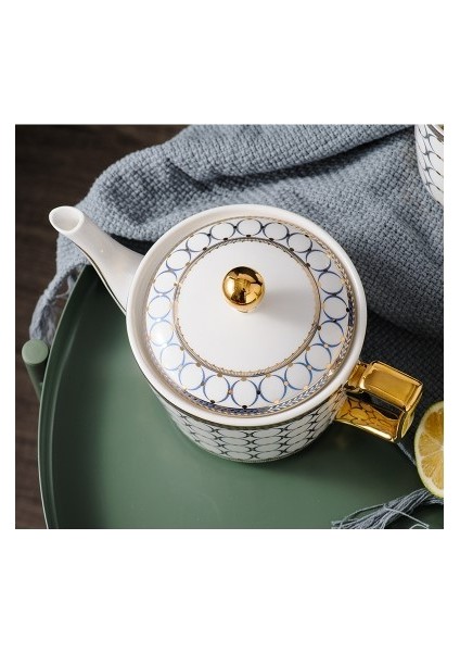 Avrupa Noble Kemik Çin Kahve Çaydanlık Çay Seti 730 Ml Lüks Seramik Çay Potu Çiçek Çay Seti Puer Su Isıtıcısı Ofis Ev Aracı Drinkware | Çaydanlıklar (A) (Yurt Dışından)