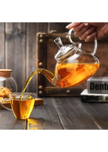 Yüksek Borosilikat Isıya Dayanıklı Cam Çaydanlık Çin Cam Çaydanlıklar Ev Yüksek Saplı Şeffaf Çiçek Kahve Cam Çaydanlık | Çaydanlıklar (400Ml) (Yurt Dışından)