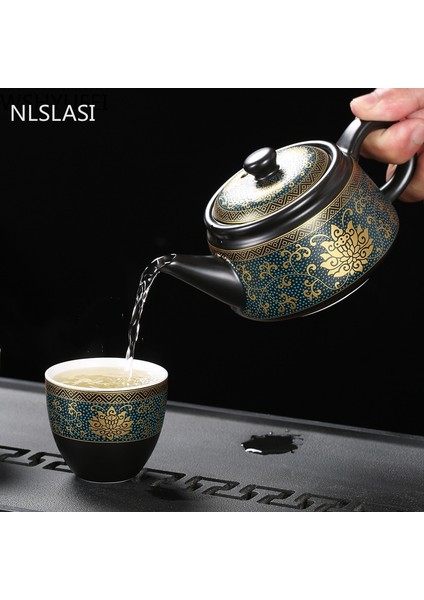 Jingdezhen Vintage Siyah Seramik Çay Potu Çin Çay Seti Özelleştirme Porselen Çaydanlık Oolong Çayı El Yapımı Su Isıtıcısı 240Ml | Çaydanlıklar (15.2X7.5Cm 240Ml / 1) (Yurt Dışından) fiyatları