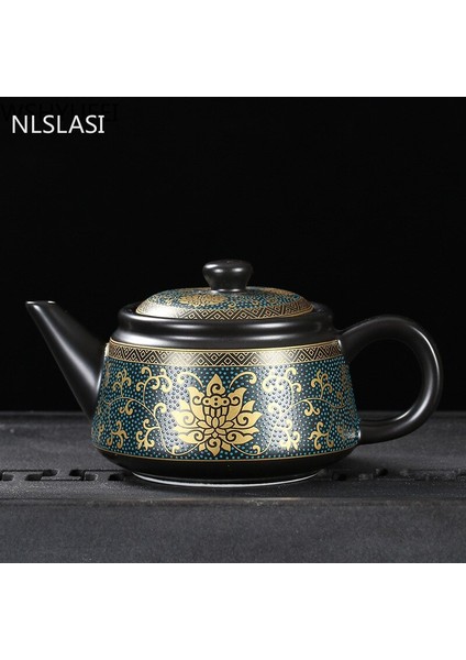 Jingdezhen Vintage Siyah Seramik Çay Potu Çin Çay Seti Özelleştirme Porselen Çaydanlık Oolong Çayı El Yapımı Su Isıtıcısı 240Ml | Çaydanlıklar (15.2X7.5Cm 240Ml / 1) (Yurt Dışından) modelleri