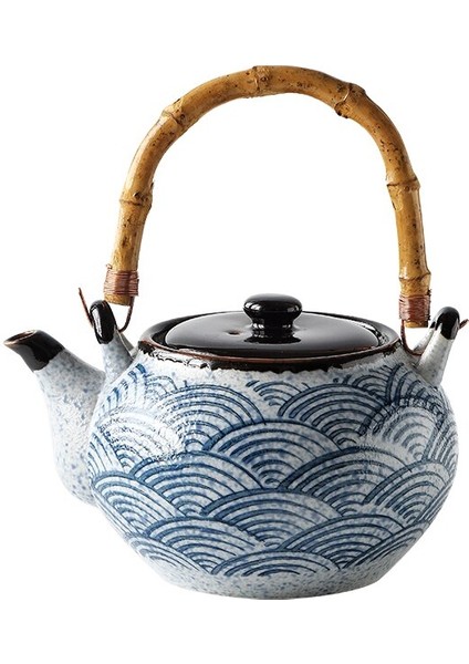 800Ml Mavi Seramik Çay Seti Filtre İle Öğleden Sonra Çay Seti Seramik Su Kupası Çiçek Çay Kupası | Çaydanlıklar (Çaydanlık) (Yurt Dışından)