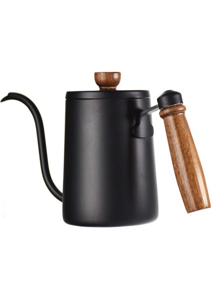 Ahşap Saplı Paslanmaz Çelik Gooseneck Su Isıtıcısı El Damla Cezve Kahve Üzerinde Dökülme Çay Pot Barista Kahve Makinesi | Kahve Tencereler (Yurt Dışından)