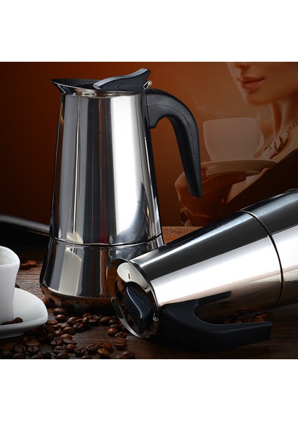 300 Ml Yarı Otomatik Italyan Paslanmaz Çelik Moka Pot 100Ml 200 Ml 300 Ml 450 Ml Avrupa Tarzı Espresso Pot Fransız Cezve | Kahve Kapları (Yurt Dışından)