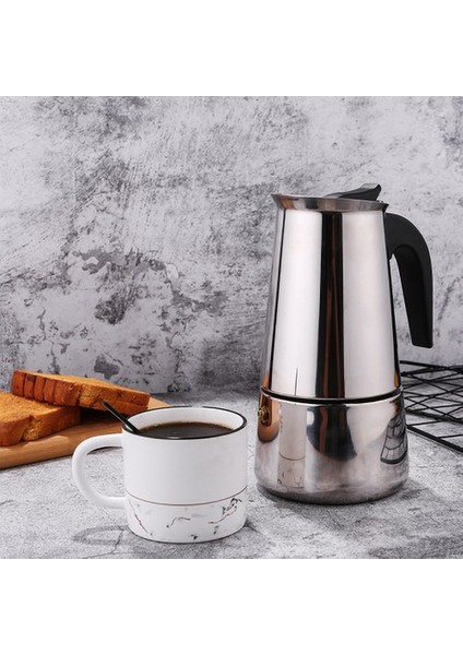 300 Ml Açık Taşınabilir Paslanmaz Çelik Anti Haşlanma Cezve Italyan Mocha Kahve Latte Pot Ev Isıtmalı Kahve Cihaz | Kahve Tencereler (Yurt Dışından)