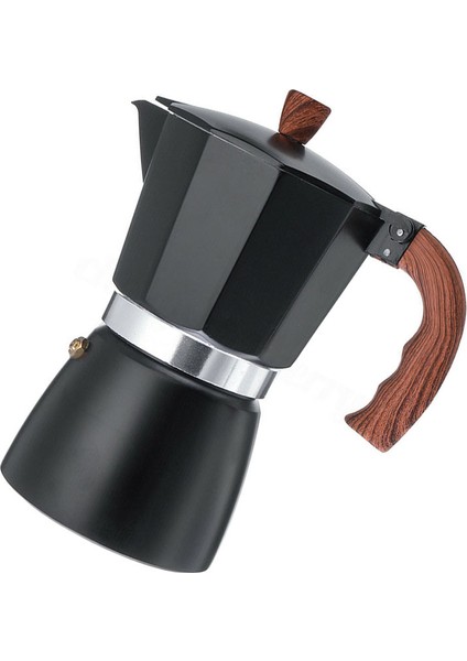 300 Ml Italyan Espresso Soba Üst Kahve Makinesi Percolator Pot 6 Bardak Siyah Alüminyum Alaşım Küçük Mutfak Aletleri Aksesuarları | Kahve Kapları (Yurt Dışından)