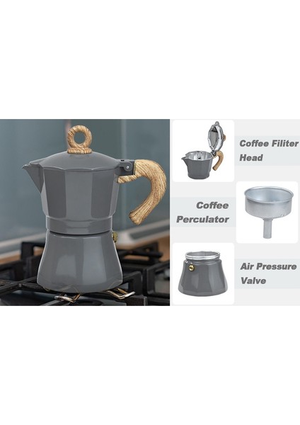 300 Ml Taşınabilir Espresso Cezve Su Isıtıcısı Ev Mutfak Alüminyum Pot Filtre Pot Moka Pot Set Kahve Gereçleri | Kahve Kapları (Yurt Dışından)