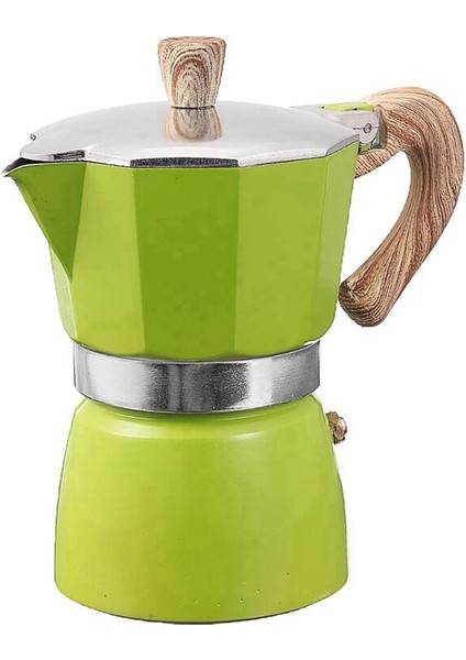 1 Adet Alüminyum Italyan Moka Espresso Kahve Makinesi Filtre Soba Pot 3 Bardak Yeşil | Coffee Tencere (Yurt Dışından)