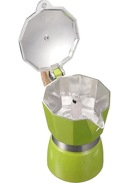 1 Adet Alüminyum Italyan Moka Espresso Kahve Makinesi Filtre Soba Pot 3 Bardak Yeşil | Coffee Tencere (Yurt Dışından)