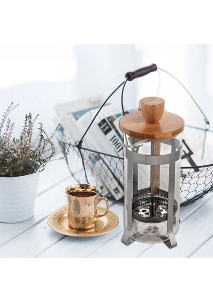 Fransız Basın Çevre Dostu Bambu Kapak Kahve Piston Çay Makinesi Percolator Filtre Basın Kahve Su Isıtıcısı Pot Cam Çaydanlık | Kahve Tencereler (Yurt Dışından)