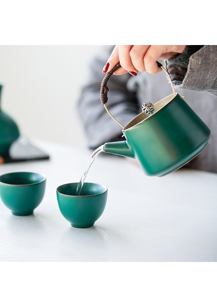 Japon Çömlekçilik Antik Çaydanlık Ev Retro Seramik Çaydanlık Su Isıtıcısı Bakır Kolu İle Drinkware Tencere | Çaydanlıklar (Yurt Dışından)