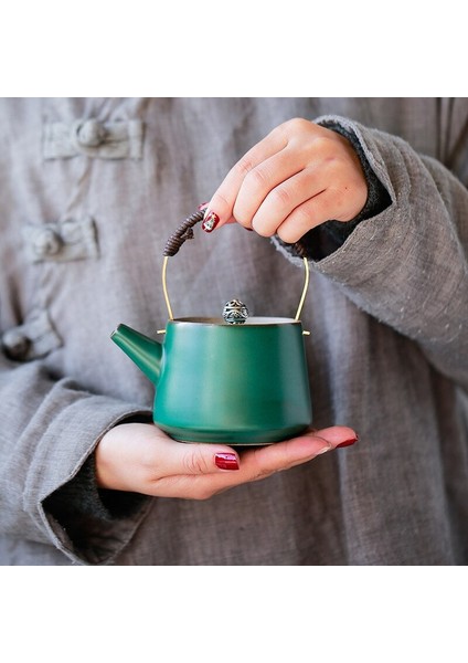 Japon Çömlekçilik Antik Çaydanlık Ev Retro Seramik Çaydanlık Su Isıtıcısı Bakır Kolu İle Drinkware Tencere | Çaydanlıklar (Yurt Dışından)